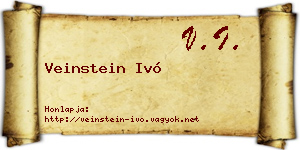 Veinstein Ivó névjegykártya